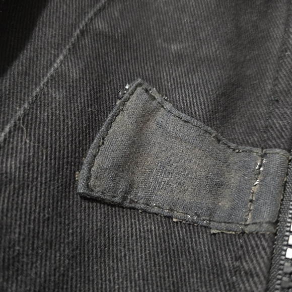 Vintage Tripp NYC Black 100% Cotton Denim Goth Punk Biker Jacket - Picture 9 of 15